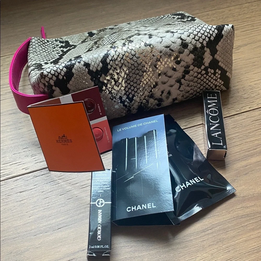 Snakeskin Cosmetic Bag with Mascara minis